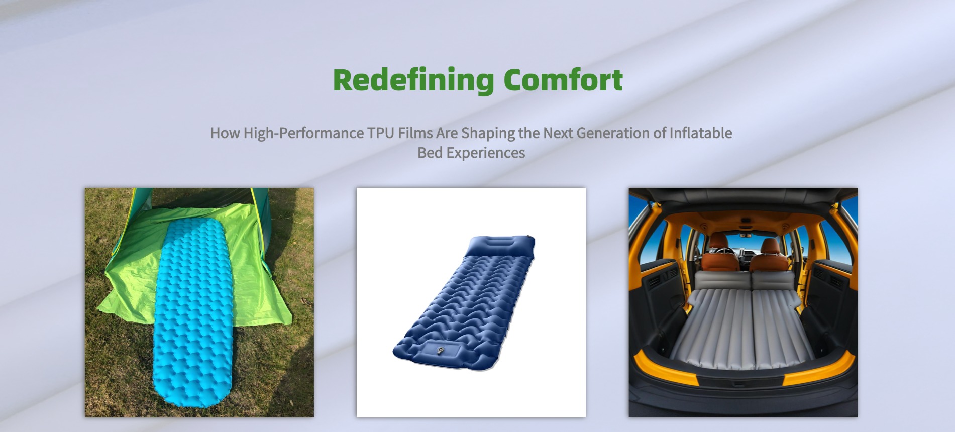 Car travel and outdoor camping mattresses made using TPU film