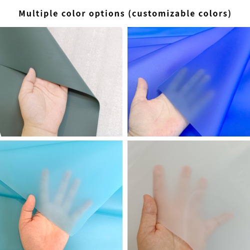 Collection of dark blue light blue green and dark green matte TPU films suitable for outdoor hiking and mountaineering hydration bladders featuring flexible waterproof and durable materials for long lasting outdoor use