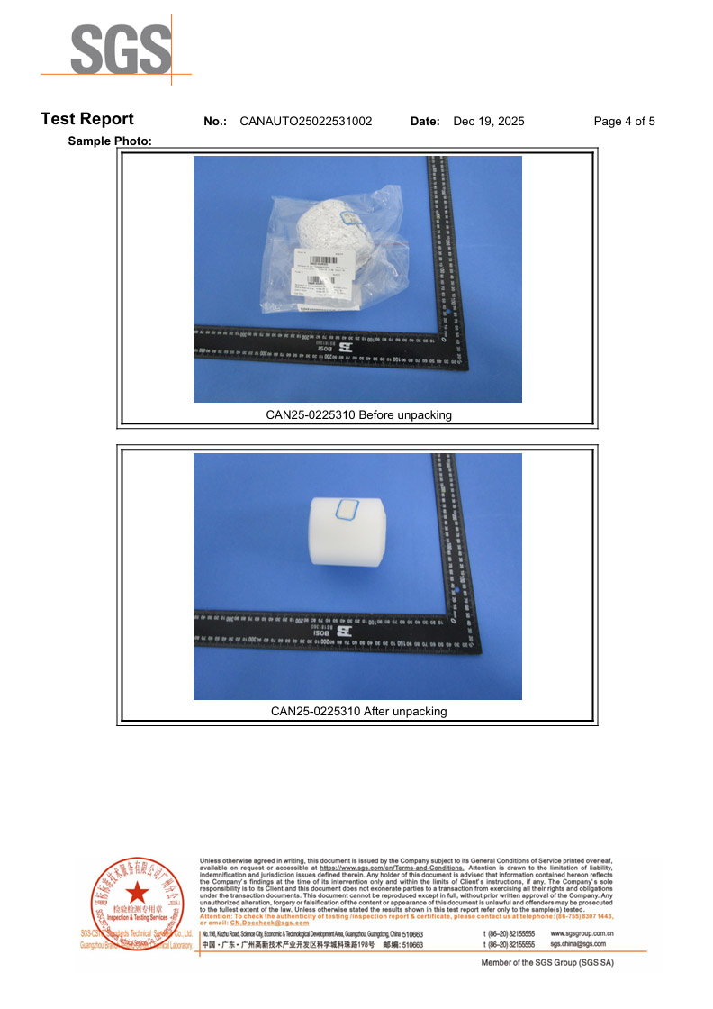 SGS VOC Test Report Low Emission Green TPU